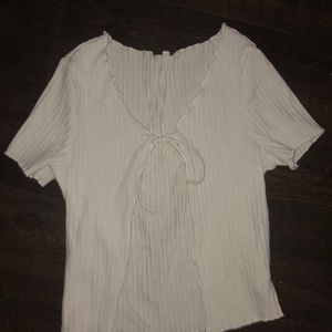 White tie middle crop top